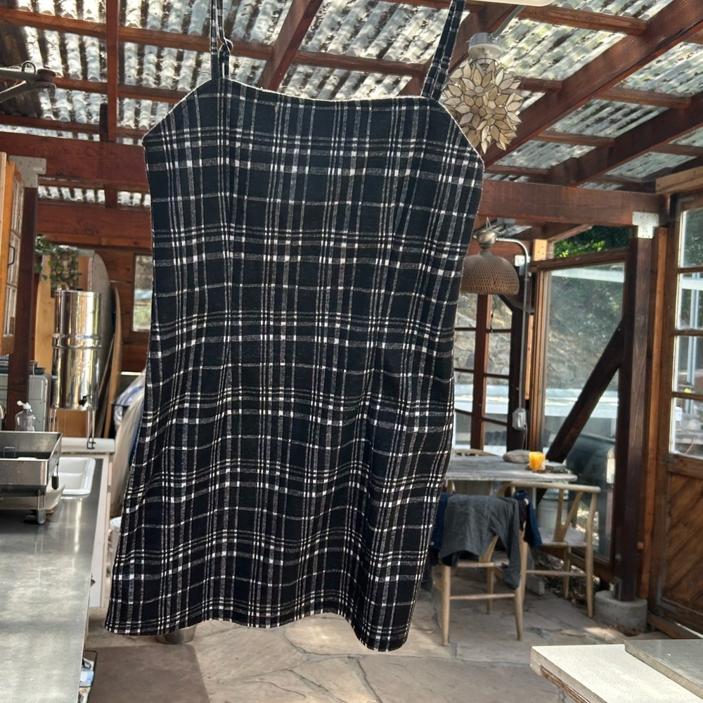 RSQ Black and White Checkered Mini Skirt